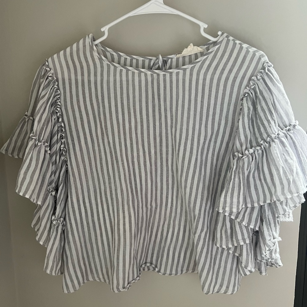 Striped Ruffle Blouse - Picture 1 of 2